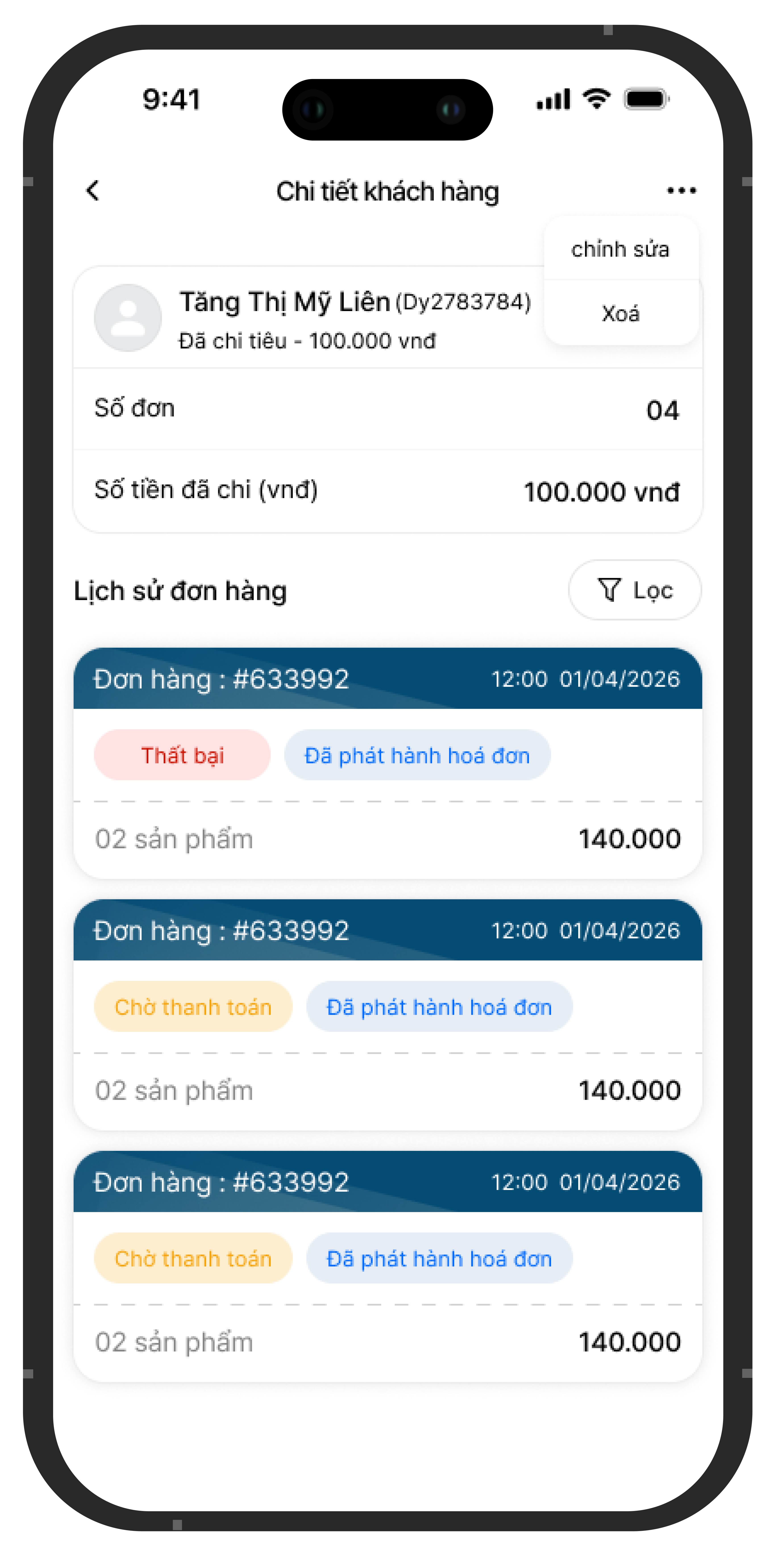 Chi tiết khách hàng